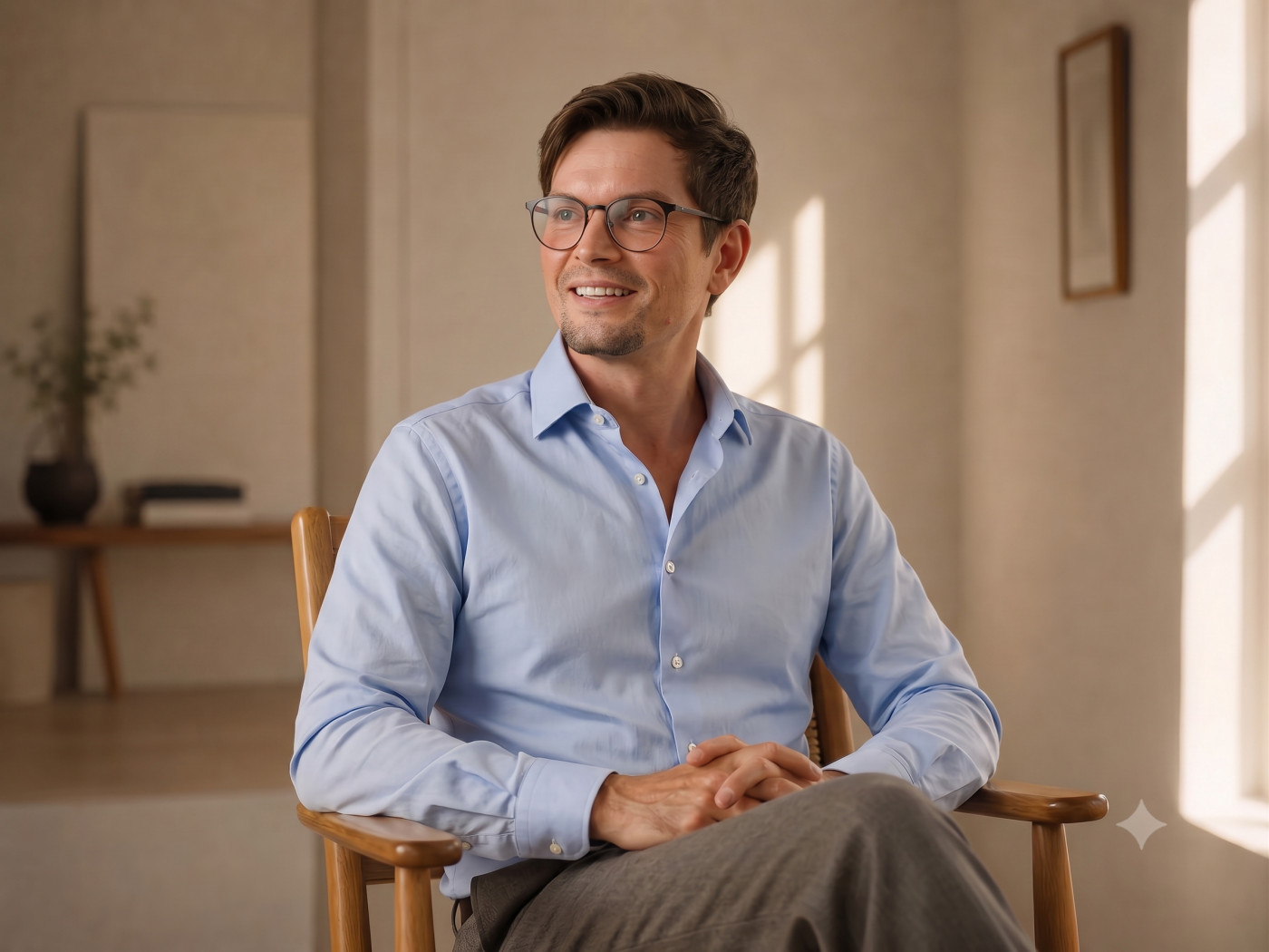 Chris Wolf, Geschäftsführer der Laramate GmbH, an seinem Arbeitsplatz